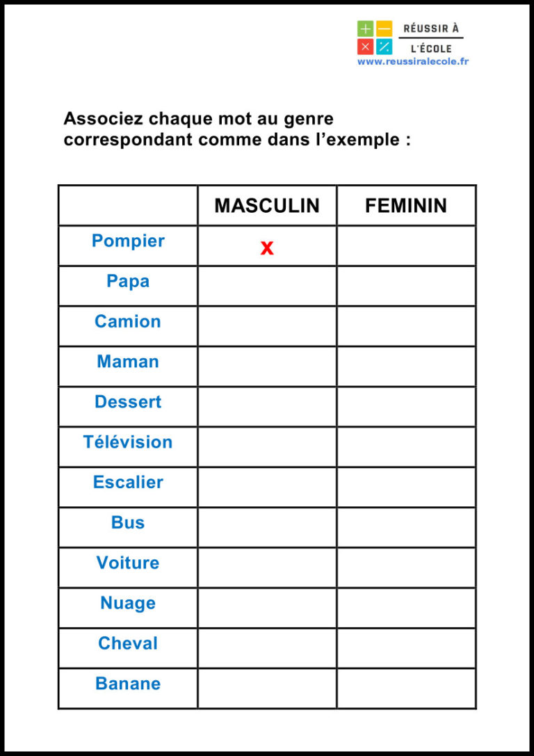 Genre Et Nombre Masculin Et F Minin Cm Exercices Sur Les Accords Hot Hot Sex Picture