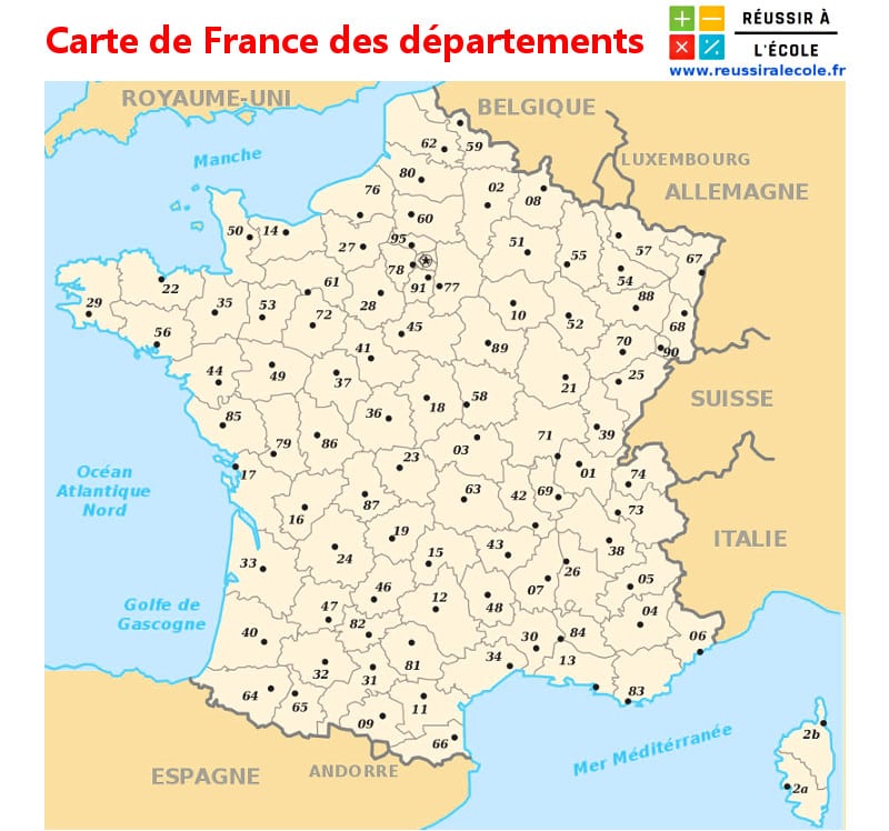 carte départements français