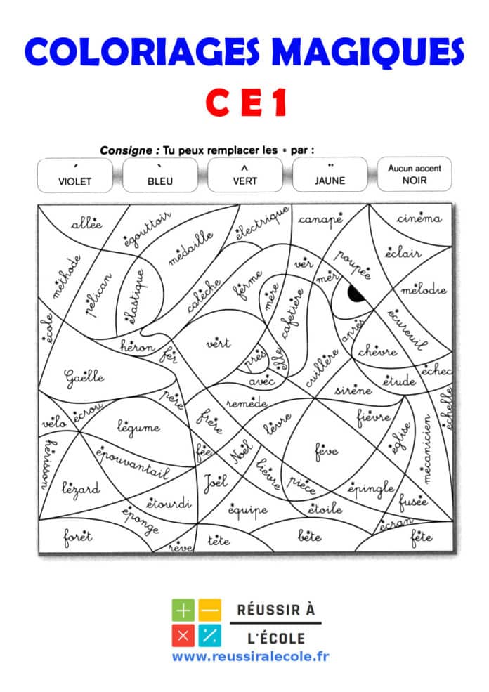 Coloriage Magique CE1  20 dessins à télécharger et à imprimer