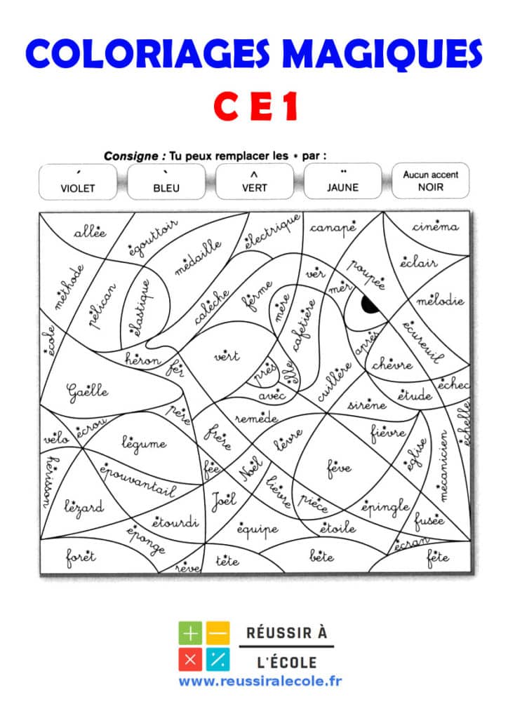 Coloriage Magique CE1 20 dessins à télécharger et à imprimer