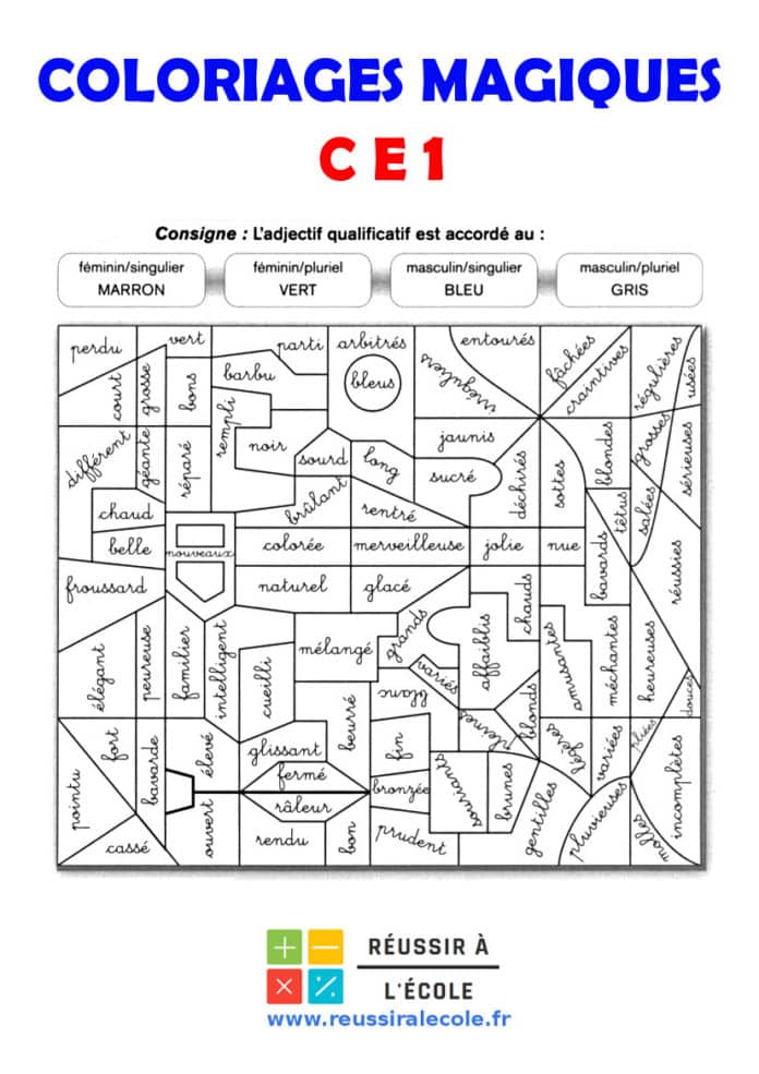 Coloriage Magique CE1  20 dessins à télécharger et à imprimer