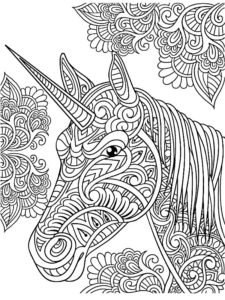 coloriage licorne mandala