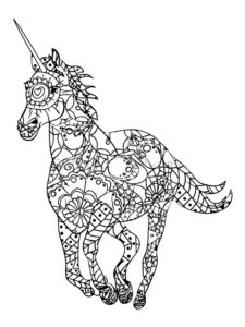 coloriage licorne mandala