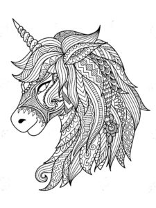 coloriage licorne mandala