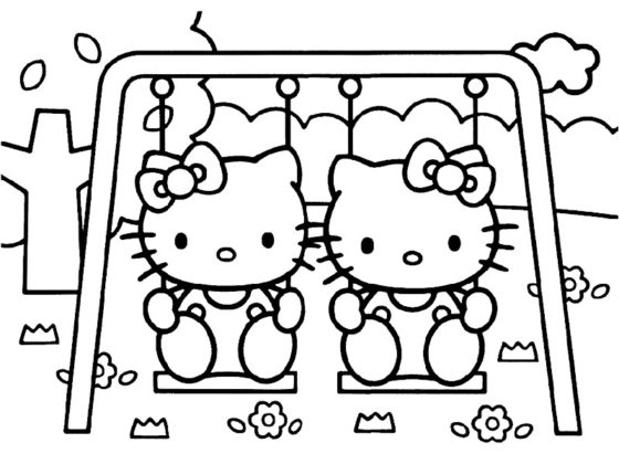 hello kitty a colorier