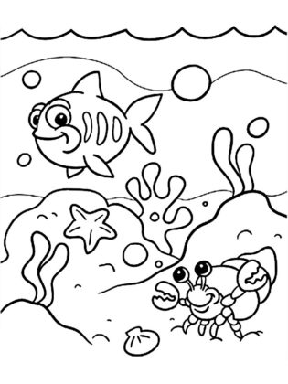 animaux marins coloriage