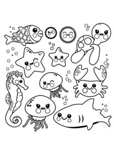 coloriage animaux mer