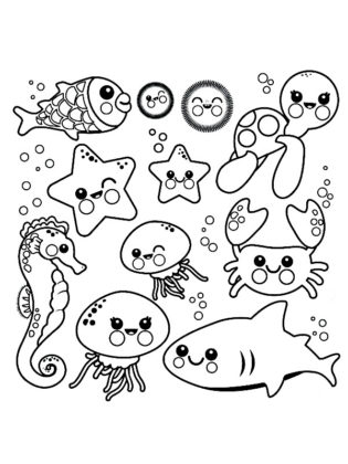 coloriage animaux mer