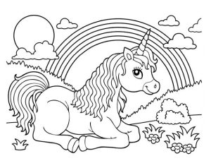 licorne à colorier