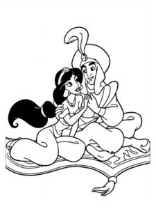 coloriage jasmine et aladdin