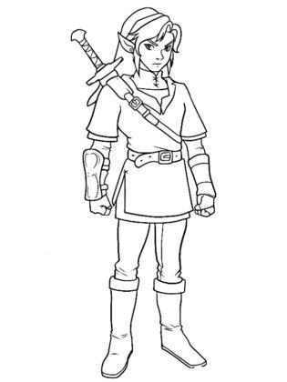 coloriage link breath of the wild