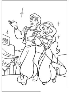 coloriage princesse jasmine