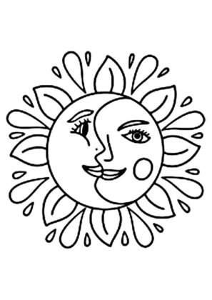 dessin lune et soleil
