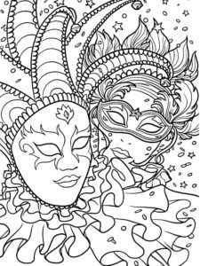 coloriage masque carnaval