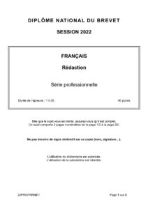 brevet francais 2022