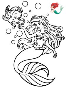 ariel la petite sirène coloriage