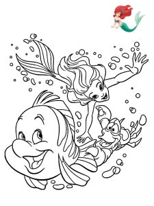 coloriage ariel et polochon