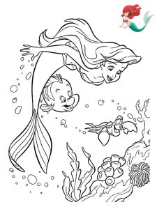 coloriage ariel et polochon