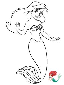 coloriage ariel la petite sirène