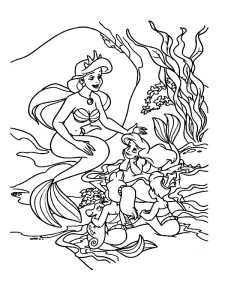 coloriage ariel la petite sirene