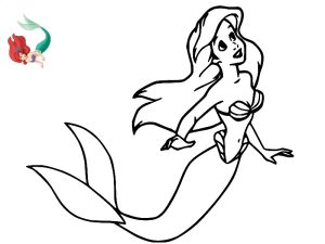 coloriage ariel la petite sirène