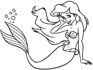 coloriage ariel la petite sirene