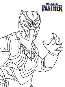 black panther coloriage
