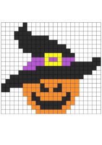 pixel art citrouille halloween