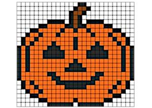 pixel art citrouille halloween