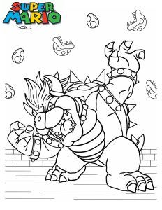 coloriage bowser fury