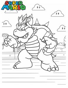 coloriage bowser fury