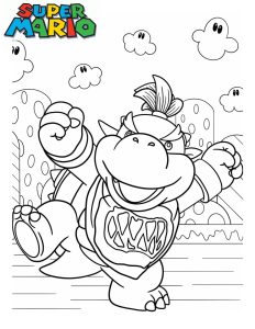 coloriage famille bowser