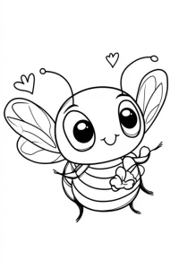 coloriage abeille kawaii