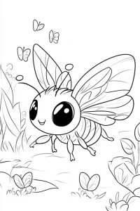 coloriage abeille kawaii