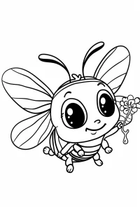 coloriage abeille kawaii