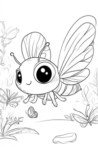 coloriage abeille kawaii