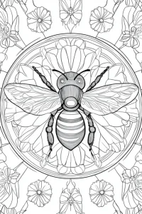 coloriage abeille mandala