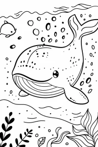 coloriage baleine facile