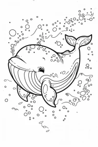 coloriage baleine facile