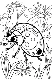 coloriage coccinelle facile