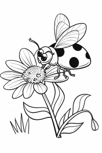 coloriage coccinelle facile