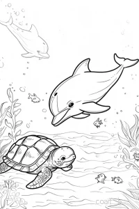 coloriage dauphins