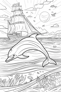 coloriage dauphins