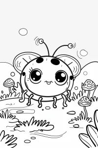 coloriage kawaii coccinelle