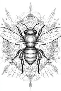 coloriage mandala abeille